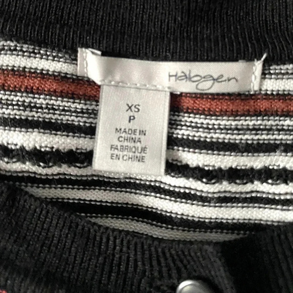 HALOGEN | Women’s Striped Button Front Knit Fitted Cardigan Size XSP - Picture 6 of 8